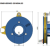 Disco de colector de 250 amp 600v B477-250 Dimensiones generales